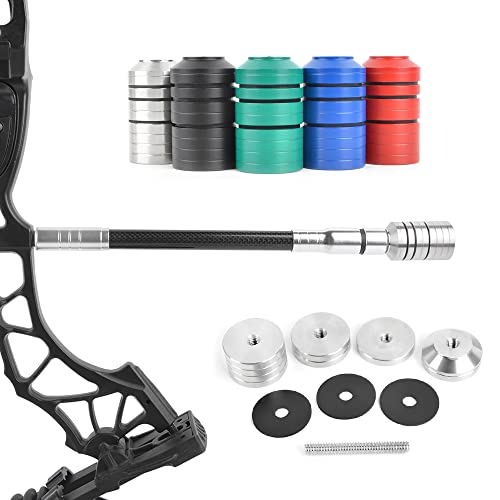SHARROW Bogenschießen Bogen Stabilisator Gewicht Balance Bar Gegengewicht Kit 1/2/4 oz Edelstahl Gegengewicht Stoßdämpfung für Recurve Bogen Compoundbogen (Silber) SHARROW Bogenschießen Bogen Stabilisator Gewicht Balance Bar Gegengewicht Kit 1/2/4 oz Edelstahl Gegengewicht Stoßdämpfung für Recurve Bogen Compoundbogen (Silber) von SHARROW