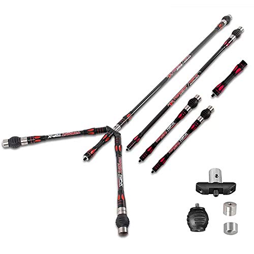 SHARROW Bogenschießen Bogen Stabilisator Stange 30" Abnehmbare Stabilisierer System Balance Bar Stabilisator Verlängerungsstange Komplett System für Compound Recurve Bogen(Rot) von SHARROW