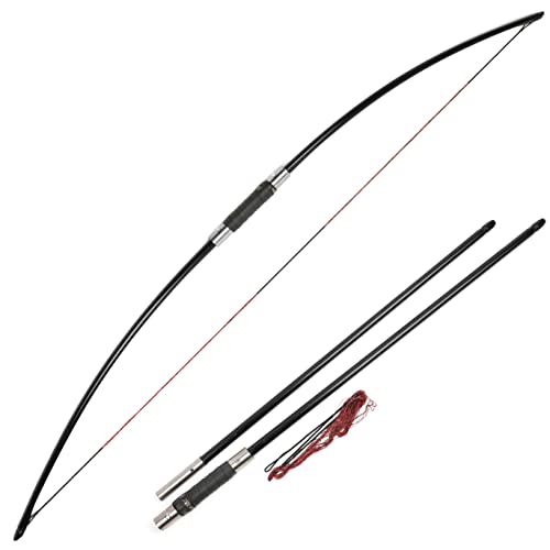 SHARROW Bogenschießen Langbogen Jagdbogen Traditioneller Recurvebogen Pferdebogen Takedown Englischer Longbow 25-100lbs Taktischer Überlebensbogen für Erwachsene (25lbs, Typ 1) von SHARROW