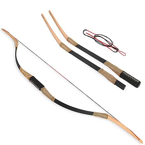 SHARROW Bogenschießen Takedown Traditioneller Recurve Bogen Mongolischer Bogen Reiterbogen Langbogen Handgemacht Holzbogen 20-40lbs Sportbogen Jagdbogen für Erwachsene (Typ 1, 25lbs) von SHARROW