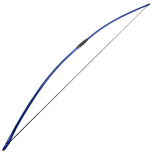 SHARROW Bogenschießen Traditioneller Langbogen Einteiliger Englischer Longbow Jagdpraxis Recurvebogen Pferdebogen 25-150lbs Taktischer Überlebensbogen für Erwachsene Outdoor Sport (Blau, 35lbs) von SHARROW