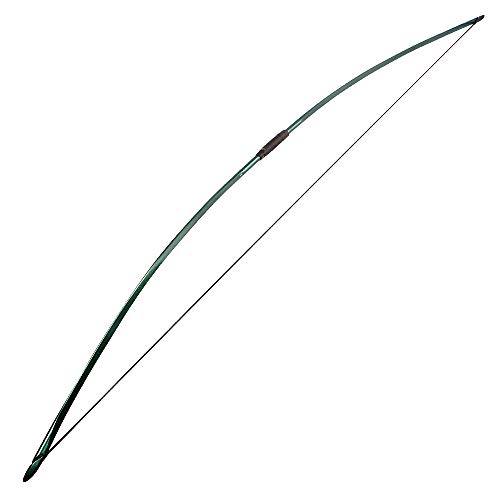 SHARROW Bogenschießen Traditioneller Langbogen Einteiliger Englischer Longbow Jagdpraxis Recurvebogen Pferdebogen 25-150lbs Taktischer Überlebensbogen für Erwachsene Outdoor Sport (Grün, 60lbs) von SHARROW