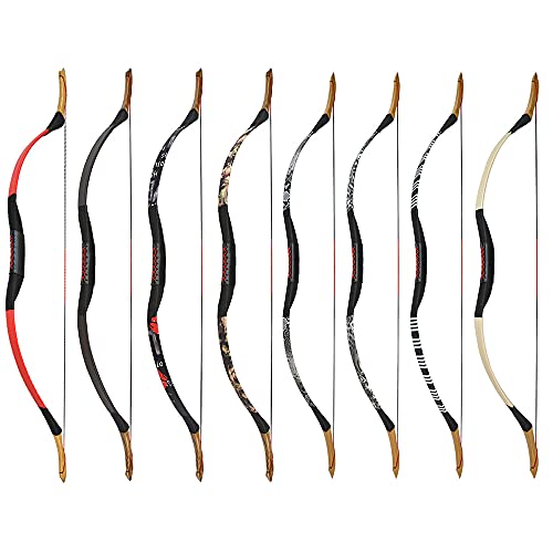 SHARROW Traditioneller Recurve Bogen Handgefertigter Langbogen 25-55 lbs Bogenschießen Mongolischer Bogen Jagdpferdebogen Geeignet für Erwachsene mit rechter und linker Hand (C, 30 LBS) von SHARROW