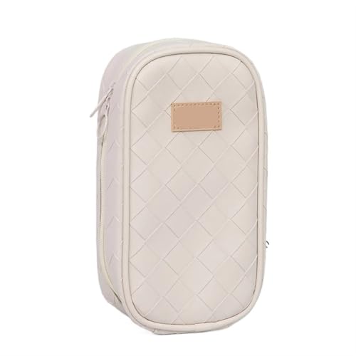 SHBHWS Federmäppchen Federmäppchen aus PU, extragroße Kapazität, Federtasche, tragbare Stiftbox, mehrschichtige Federtasche, Aufbewahrungstasche for Schreibwaren, Schulbedarf für Studenten(White) von SHBHWS