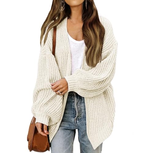 Angebote, Jacke Damen Teddyjacke Damen Strickjacken Für Damen Strickjacke Elegante Locker Lässig Leichtes Frauen Herbst Langarm Pullover Pullover Damen Elegant Leichte Strickjacke Damen Sommer von SHE.White