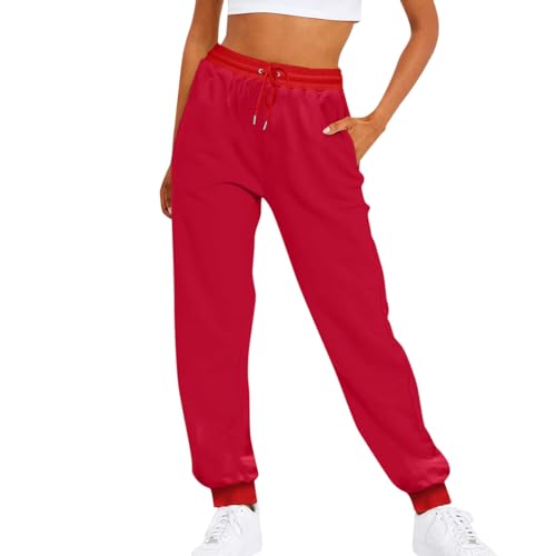 Angebote, Sporthose Damen Lang Hose Gold Damen Damen Baggy Jogginghose Hoher Taille Sweatpants Mit Taschen Outdoor Sporthose Loose Freizeithose Hosen Damen Baggy Weite Jogginghose Damen von SHE.White