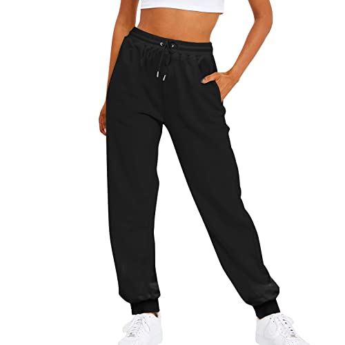 Angebote, Winterhose Damen Weiße Hose Damen Baggy Jogginghose Hoher Taille Sweatpants Mit Taschen Outdoor Sporthose Loose Freizeithose Schlupfhose Damen Hosen Damen Winter von SHE.White