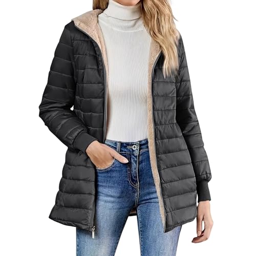 Angebote Des Tages Heute Deal, Wintermantel Damen Warm Wintermantel Winterjacke Steppjacke Leichte Winddicht Übergangsjacke Winter Warme Wintermantel Übergangsjacke Mädchen Parka Damen Winter von SHE.White