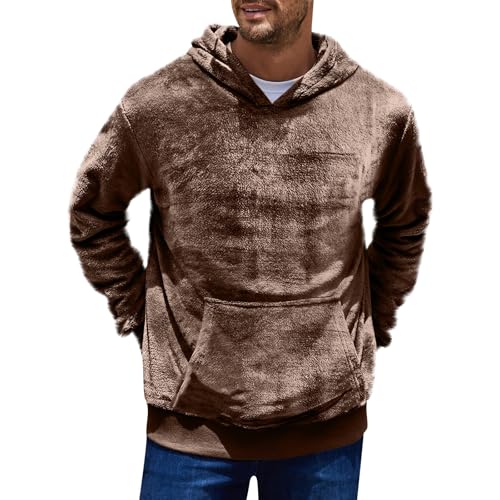 Black Friday, Sweatshirt Sweatshirts Für Herren Hoodie Herren Oversize Kapuzenpullover Winter Langarm Kapuzenpulli Warme Hoody Hoodies Sweatshirt Jacke Herren(Braun,M) von SHE.White