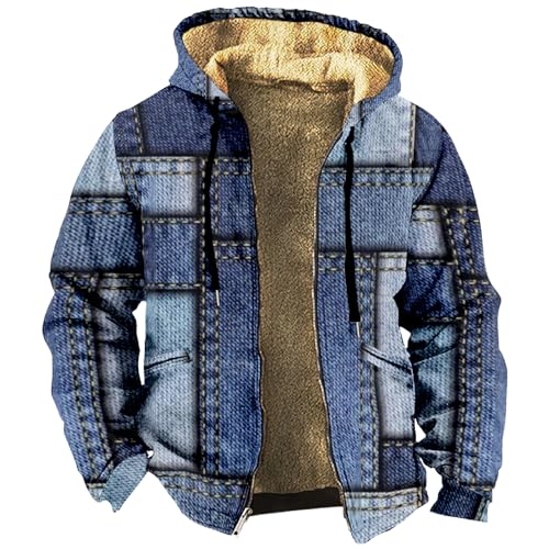 Black Friday Angebote 2024 Ab Wann, Steppjacke Herren Outdoor Jacken Für Herren Winterjacke Fleece Cardigan Kapuzenjacke Winter Kapuzenpullover Warme Langarm Jacke Wintermantel Outdoor Fleecejacken von SHE.White