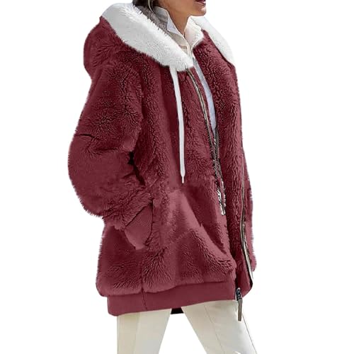 Blitzangebote Des Tages, Wolljacke Damen Wollmantel Damen Winterjacke Steppjacke Leichte Winddicht Übergangsjacke Winter Warme Wintermantel Für Frauen Skianzug Damen 2 Teilig Fleecejacke Damen von SHE.White