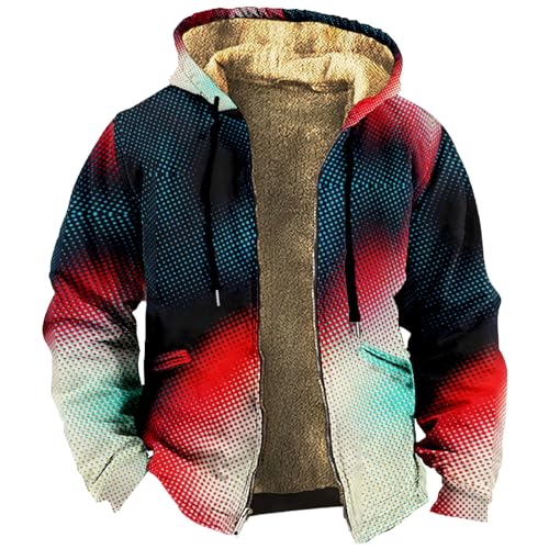 Deals, Jacke Herren Winter Übergangsjacke Herren Winterjacke Fleece Cardigan Kapuzenjacke Winter Kapuzenpullover Warme Langarm Jacke Winddicht Jacke Jacke Herren Übergangsjacke(White,4Xl) von SHE.White