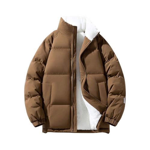 Deals Of The Day, Steppjacke Herren Jacke Winterjacke Jacke Winter Bomberjacke Steppjacke Wintermantel Kunstfell Daunenjacke Leichte Army Jacke Herren Leichte Sommerjacke Herren(A03 Coffee,3Xl) von SHE.White