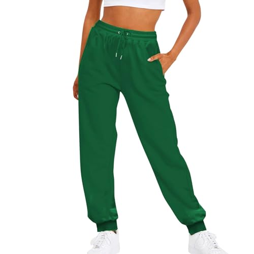 Deals of The Day, Hosen Silberne Hose Damen Damen Baggy Jogginghose Hoher Taille Sweatpants Mit Taschen Outdoor Sporthose Loose Freizeithose Hose Schwarz Damen Warme Jogginghose Damen von SHE.White