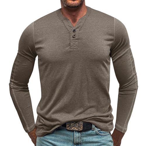 Die Discounter Merch, Pullunder Herren Sweatshirt Herren Ohne Kapuze Herren Langarmshirt Baumwolle Einfarbig Rundhals Henley Pullover Mit Taste Regular Fit Pulli Arbeitskleidung Männer Fleecepullover von SHE.White