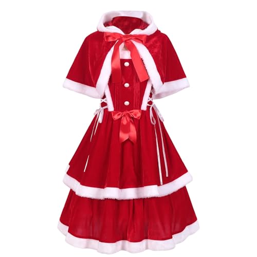 Discounter Merch, Damen Kleider Winter Abendkleider Weihnachtskleider Lustig Weihnachten Cocktailkleid Ugly Weihnachtsmotiv Festlich Partykleid Sexy Weihnachtskostüm Frauen Damen Kleid(Red,Xl) von SHE.White