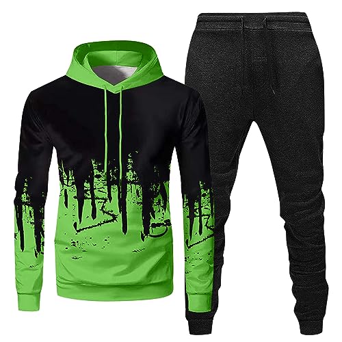 Discounter Merch, Freizeitanzug Herren Sommer Outfit Herren Jogginganzug Herren Set 2-Teilig Set Zweiteilige Outfits Langarm Sweatshirt + Sweatpants Set Angelhose Herren Tennis Hose Herren von SHE.White