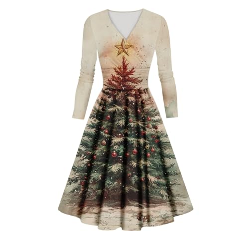 Discounter Merch, Hausanzug Damen Kuschelig Weihnachtsshirt Damen Weihnachtskleid Damen Elegant Kleid Weihnachten Langarm Cocktailkleid Rockabilly Kleider Weihnachtskleid Damen Elegant Weihnachtsmann von SHE.White