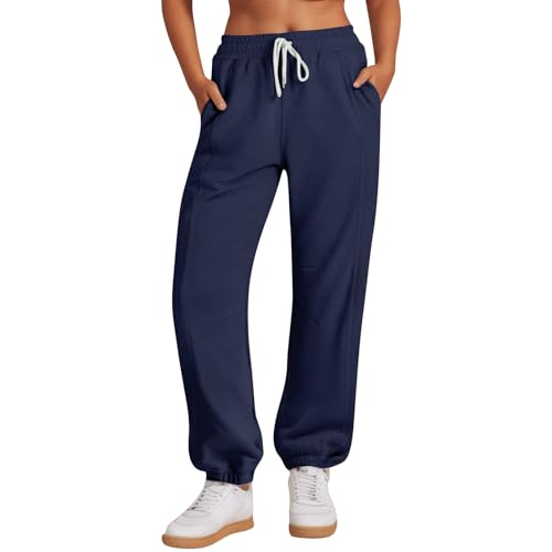 Gutscheine, Damen Jogginganzug Bauchweg-Hose Damen Baggy Jogginghose Hoher Taille Sweatpants Mit Taschen Outdoor Sporthose Loose Freizeithose Graue Jogginghose Damen Jogginghose Damen Warm von SHE.White