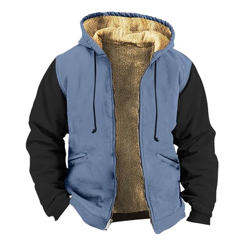 Gutscheine, Steppjacke Herren Skianzüge Für Herren Winterjacke Fleece Cardigan Kapuzenjacke Winter Kapuzenpullover Warme Langarm Jacke Winterjacke Für Herren Daunenjacke Herren(Royal Blue,Xxl) von SHE.White