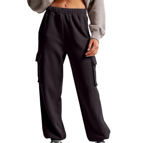 Gutscheine Zum Selber Ausfüllen, Yogahose Damen Lang Hose Beige Damen Baggy Jogginghose Hoher Taille Sweatpants Mit Taschen Outdoor Sporthose Loose Freizeithose Yoga Pants Baggy Jogginghose von SHE.White