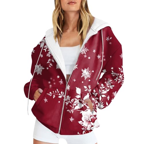 Meine Bestellung,Winterjacke Damen Warm Weihnachtspullover Damen Weihnachtsjacken Oversize Weihnachtsjacke Winter Weihnachten 3D Drucken Weihnachtspullover Weihnachtsshirt damen Weihnachtsbluse von SHE.White