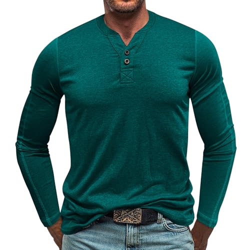 Outlet Angebote, Wollpullover Herren Norweger Pullover Herren Herren Langarmshirt Baumwolle Einfarbig Rundhals Henley Pullover Mit Taste Regular Fit Pulli Arbeitspullover Winter Arbeitskleidung von SHE.White