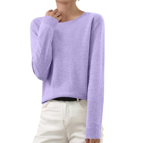 Retourenkauf Angebote, Strickpullover Damen Oversize Pullover Strickpullover Damen Einfarbig Pullover Oversized Pulli Elegant Langarm Sweatshirt One Shoulder Oberteil Damen Damen Hoodie(Purple,3XL) von SHE.White