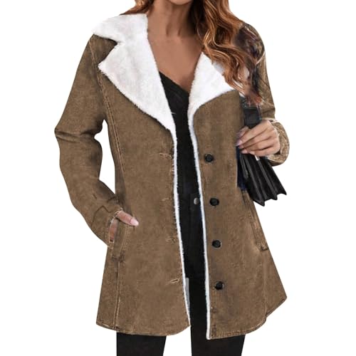 SHE.White Blitzangebote, Parka Damen Pulli Damen Winterjacke Steppjacke Leichte Winddicht Übergangsjacke Winter Warme Wintermantel Für Frauen Wintermantel Damen Warm Winterjacke Damen Warm(Khaki,Xl) von SHE.White