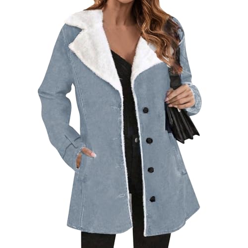 SHE.White Blitzangebote des Tages, Sportjacke Damen Teddyjacke Damen Winterjacke Steppjacke Leichte Winddicht Übergangsjacke Winter Warme Wintermantel Für Frauen Lange Strickjacke Damen Damen Mantel von SHE.White