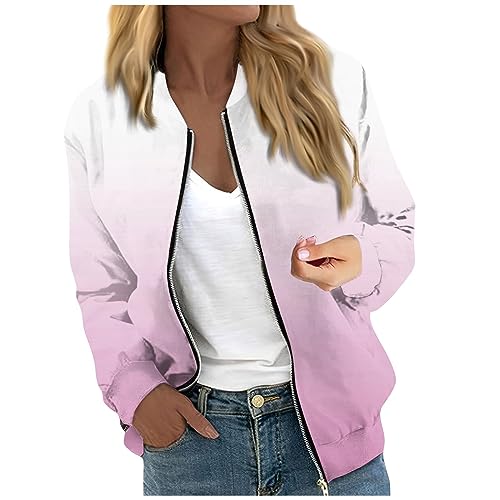 SHE.White Damen Strickjacke Mit Reißverschluss Damen Mantel Winter Mantel Mädchen 140 Winterpullover Damen Bolero 134 Kapuzenpullovers Cardigan Weiß Wolle Jacke(1-Pink,XXL) von SHE.White