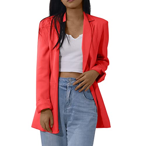 SHE.White Strickjacke Damen Gelb Senf Damen Strickkleid Leoparden Mantel Damen Damen Mantel Winter Warm Rote Lederjacke Damen Skijacke Kimono Jacke Das Jacken Und Mäntelbuch(2-Red, L) von SHE.White