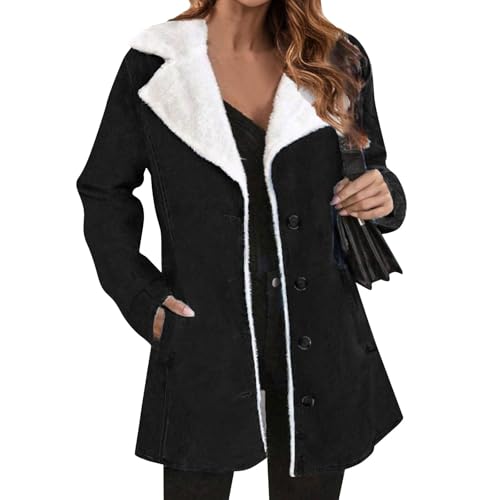 SHE.White Warehouse Deal, Winterjacke Jacke Damen Winterjacke Steppjacke Leichte Winddicht Übergangsjacke Winter Warme Wintermantel Für Frauen Hoodies Jacke Damen Winter(Schwarz,3XL) von SHE.White