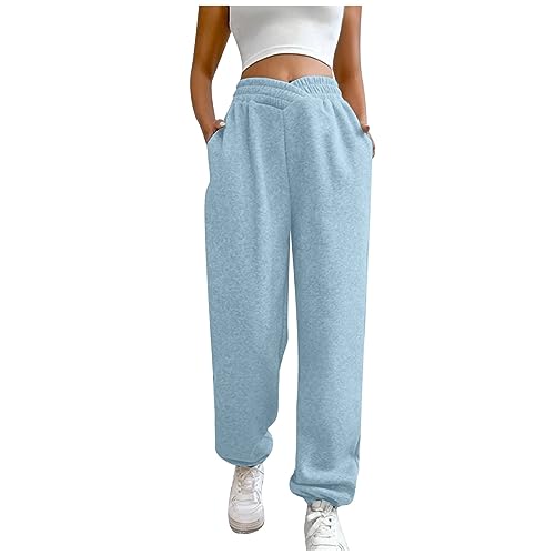 Sale Angebote, Damen Jogginganzug Cargo Hose Damen Baggy Jogginghose Hoher Taille Sweatpants Mit Taschen Outdoor Sporthose Loose Freizeithose Tracksuit Damen Yoga Hose von SHE.White