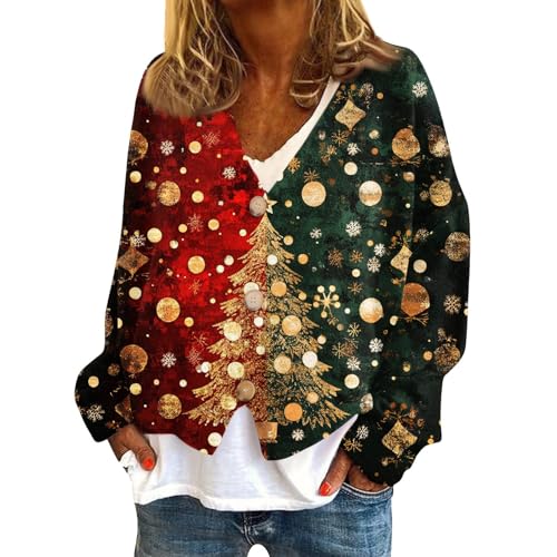 Sale Angebote,Übergangsjacke Damen Weihnachtspullover Lustig Weihnachtsjacken Oversize Weihnachtsjacke Winter Weihnachten 3D Drucken Weihnachtspullover Flauschige Jacke damen Pullover Weihnachten von SHE.White