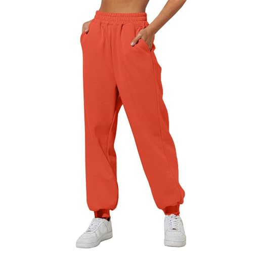 Singles Day Angebote, Damen Jogginghose Kurze Hose Mädchen Damen Baggy Jogginghose Hoher Taille Sweatpants Mit Taschen Outdoor Sporthose Loose Freizeithose Hosen Damenhose Mit Gummizug von SHE.White