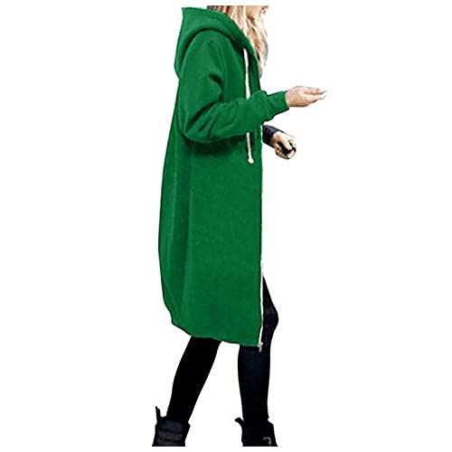 Sweatblazer Damen Winter Jacke Moderne Übergangsjacke Damen Trench Coat Women Business Blazer Damen Damen Sweatshirt Ohne Kapuze Übergangsjacke Mädchen 164 Ärmellose Jacken(1-Green, 4XL) von SHE.White