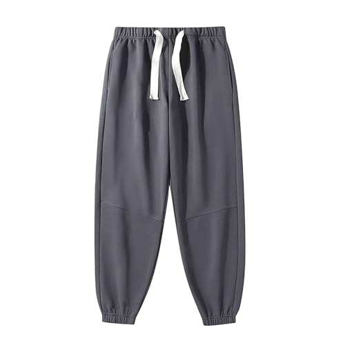 Warehouse Deal Retourenware, Damen Jogginganzug Hose Silber Baggy Jogginghose Hoher Taille Sweatpants Mit Taschen Outdoor Sporthose Loose Freizeithose Haremshose Jogginghose Mädchen(A02 Gray,L) von SHE.White