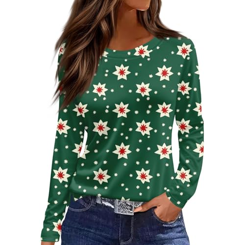 Warehouse Deal Retourenware, weihnachtspulli Damen Weihnachtspulli Damen Weihnachtspullover Weihnachten Drucken Bluse Lustig Xmas Pullover Merry Christmas Tops Weihnachten Pullover weihnachtspulli von SHE.White