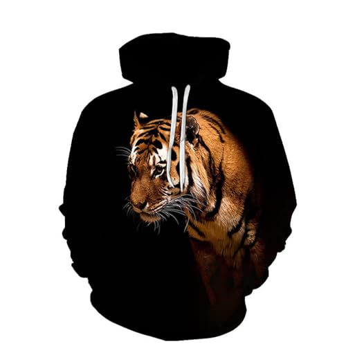 SHELOG Animal Tiger Lion 3D-Druck Unisex Hoodie Jacke Outdoor Travel Sportswear Casual Sweater von SHELOG