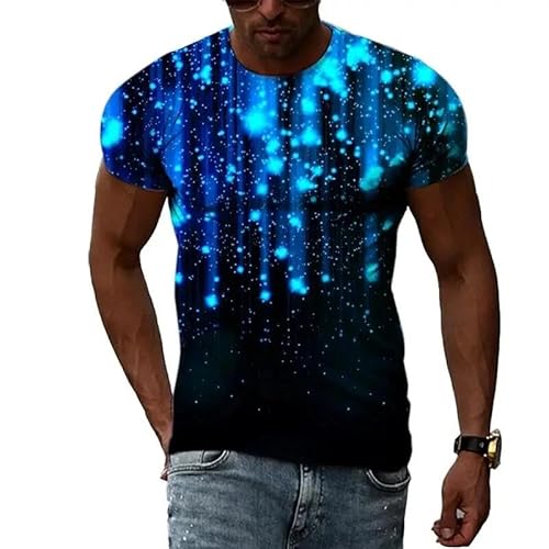 SHELOG Fantasy-Sternenhimmel-Herren-T-Shirt, 3D-Druck, Cooles Design, T-Shirt, Sommer, lässig, kurzärmeliges Rundhals-Oberteil SHELOG Fantasy-Sternenhimmel-Herren-T-Shirt, 3D-Druck, Cooles Design, T-Shirt, Sommer, lässig, kurzärmeliges Rundhals-Oberteil von SHELOG