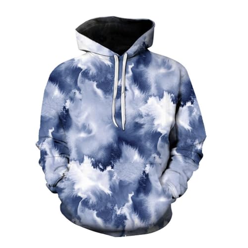 SHELOG Handgezeichnetes Splash-Art-Unisex-Pullover mit 3D-Druck, langärmliges Kapuzenpullover, Straßen-Sweatshirt von SHELOG