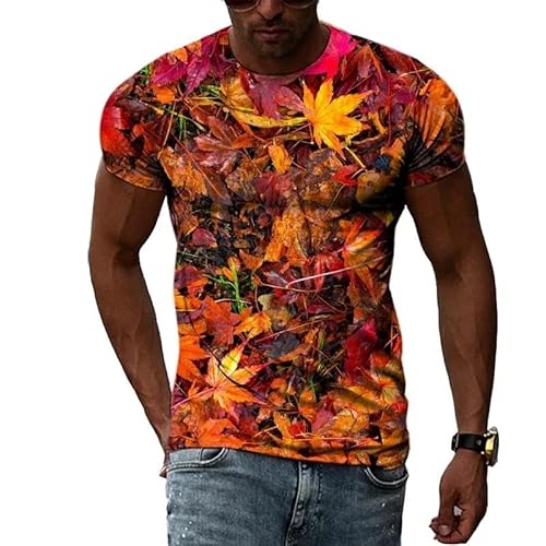 SHELOG Herbst Maple Leaf Fallen Sommer Mode 3D Gedruckt T-Shirt männer Casual Druck Trend Harajuku Straße Tragen von SHELOG