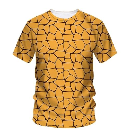 SHELOG Kreatives Ziegelstein-geometrisches Mode-T-Shirt 3D-Herren-Kurzarm-Sommer-Herren-O-Ausschnitt-Kurzarm-T-Shirt Extra großes T-Shirt von SHELOG