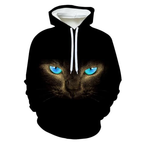SHELOG Lustige Tierkatze, Blaue Augen, 3D-Herren-Kapuzenjacke, Outdoor-Straße, Hip-Hop, Sportbekleidung, lässiges Sport-Sweatshirt SHELOG Lustige Tierkatze, Blaue Augen, 3D-Herren-Kapuzenjacke, Outdoor-Straße, Hip-Hop, Sportbekleidung, lässiges Sport-Sweatshirt von SHELOG