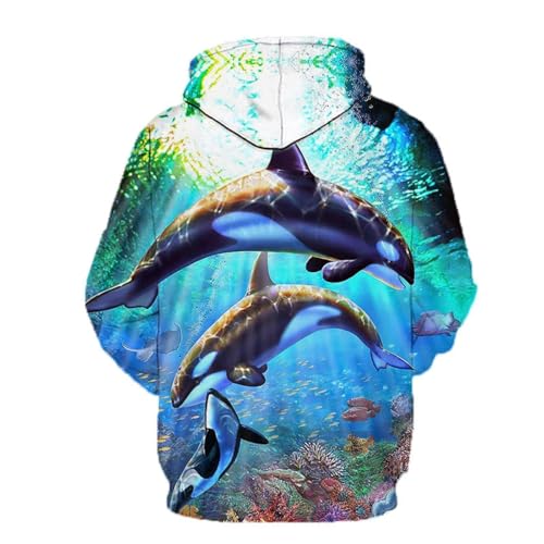 SHELOG Schöner Unterwassertier-Wal-Spaß 3D-Druck Damen Herren Streetwear Übergroßer Pullover Hoodie Top SHELOG Schöner Unterwassertier-Wal-Spaß 3D-Druck Damen Herren Streetwear Übergroßer Pullover Hoodie Top von SHELOG