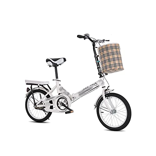SHENGMIAOHE Fahrräder Faltrad Multifunktionales Fahrrad Mit Stoßdämpfung Kostenlose Installation Erwachsenenfahrrad Für Frauen Und/White/20Inches von SHENGMIAOHE