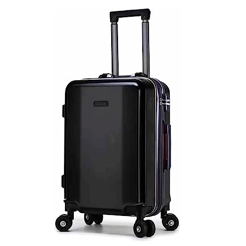 SHENGQIUS Tragbarer Koffer Koffer mit Rädern Aluminiumrahmen Doppelschnalle Passwort Gepäck Externer USB-Lade-Smart-Koffer von SHENGQIUS