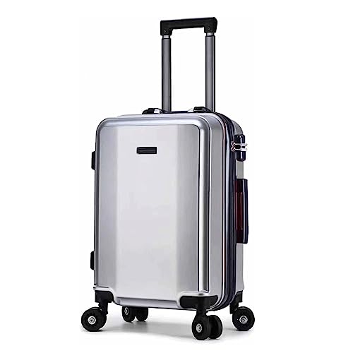 SHENGQIUS Tragbarer Koffer Koffer mit Rädern Aluminiumrahmen Doppelschnalle Passwort Gepäck Externer USB-Lade-Smart-Koffer von SHENGQIUS