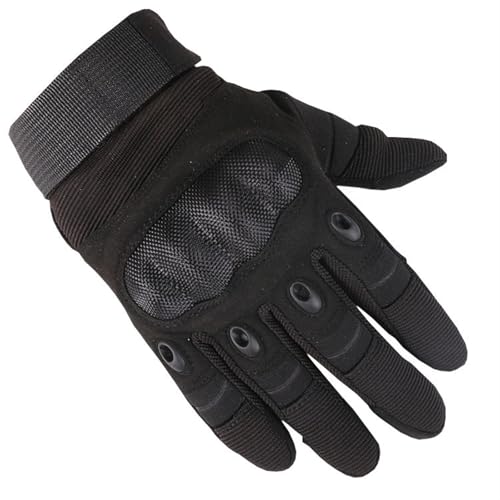 SHENJMAI Motorradhandschuhe, Motorradhandschuhe, Winter, strapazierfähig, Touchscreen-Mountainbike-Handschuhe, Vollfinger-Motorradhandschuhe für Reiten, Straßenrennen (Schwarz, L) von SHENJMAI